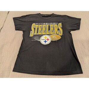 Vintage Pittsburgh Steelers NFL Football T Shirt 1992 Logo 7 Black Mens M